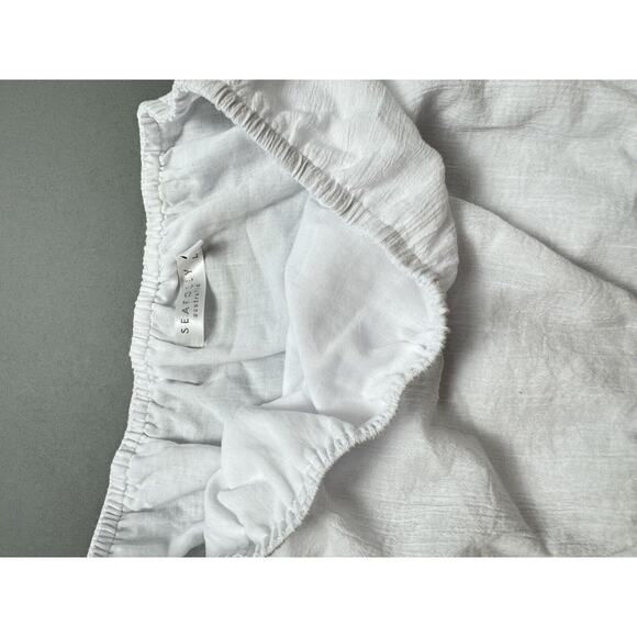 Seafolly Crinkle Playsuit in White Women’s Large Gauze Strapless Elastic Waist - Picture 11 of 14